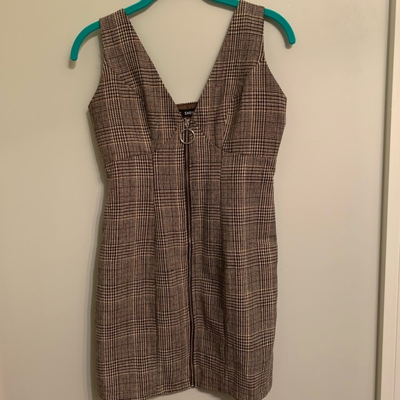 Zip-Up Plaid Dress | SHEIN - Picture 2 of 2